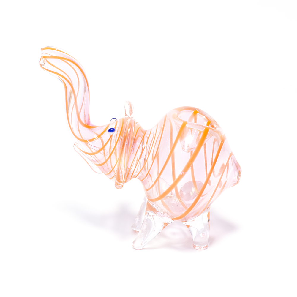 Pipe - Glass Elephant Rust Swirls The Bong Shop