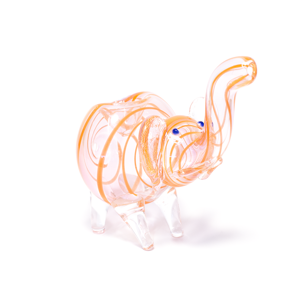 Pipe - Glass Elephant Rust Swirls The Bong Shop