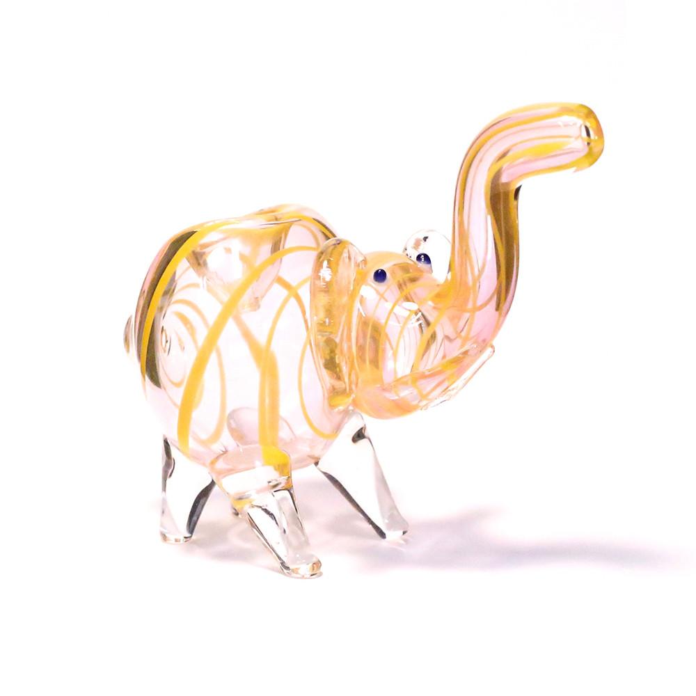 PIPE - GLASS ELEPHANT YELLOW SWIRLS The Bong Shop