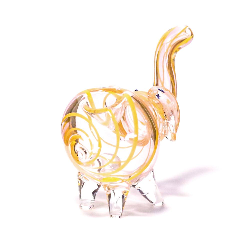 PIPE - GLASS ELEPHANT YELLOW SWIRLS The Bong Shop
