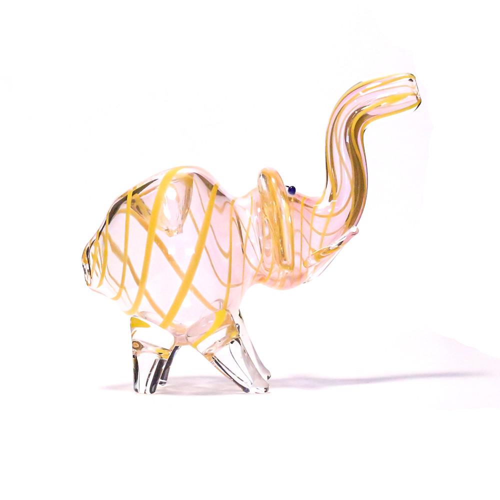 PIPE - GLASS ELEPHANT YELLOW SWIRLS The Bong Shop