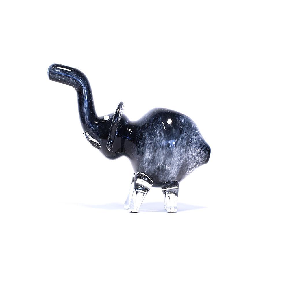 PIPE - GLASS ELEPHANT SOLID BLACK The Bong Shop