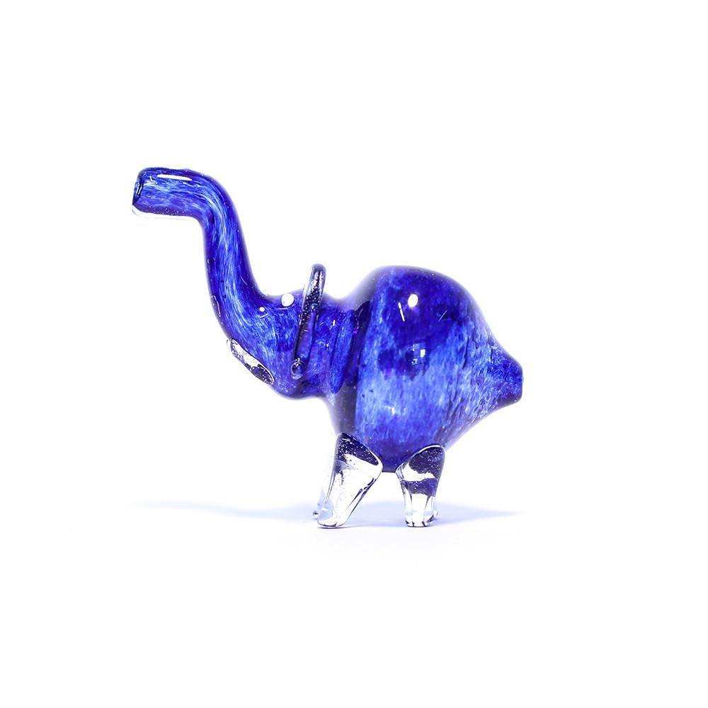 PIPE - GLASS ELEPHANT SOLID ROYAL BLUE The Bong Shop
