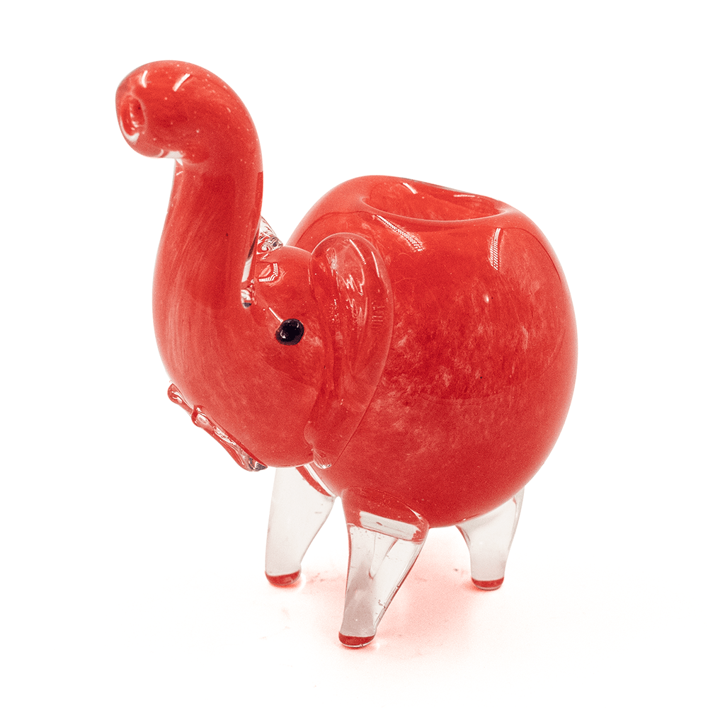 PIPE - GLASS ELEPHANT SOLID RED The Bong Shop