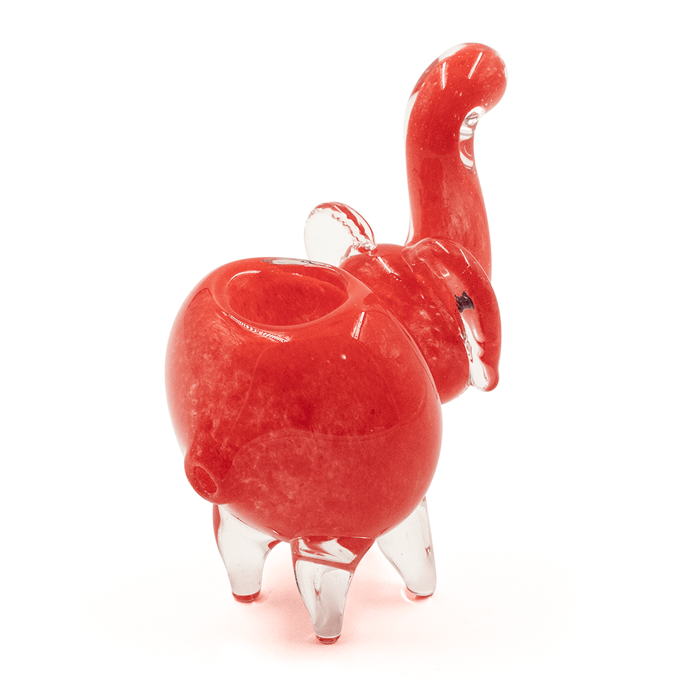 PIPE - GLASS ELEPHANT SOLID RED The Bong Shop