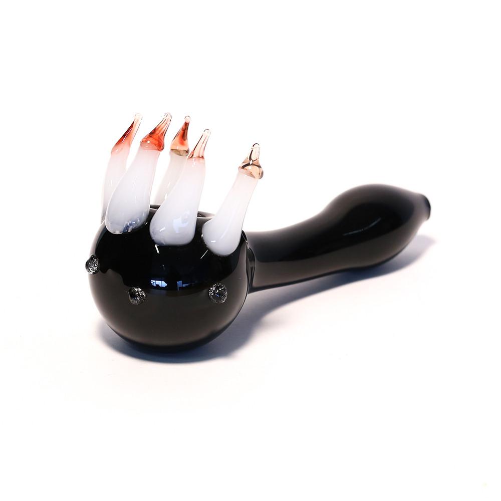 PIPE - GLASS EAGLE CLAW/ ZOMBIE CLAW PIPE BLACK WITH NAILS The Bong Shop