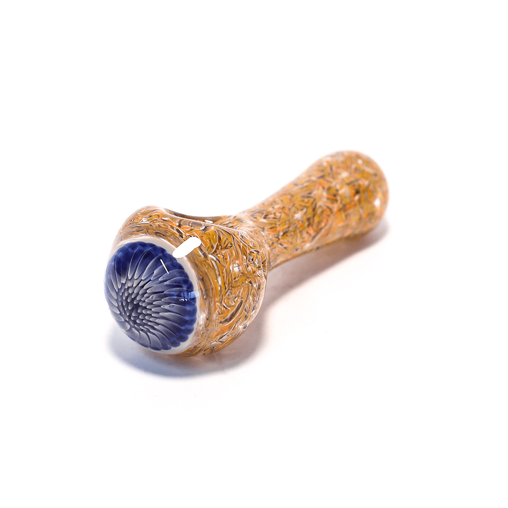 PIPE - GLASS DUAL HONEY COMB PIPE HEAVY ORANGE AND BROWN The Bong Shop