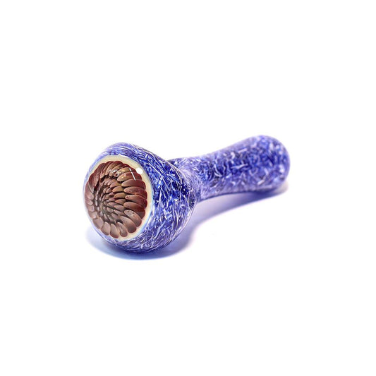 PIPE - GLASS GRASS CUT HEAVY HONEY COMB BLUE The Bong Shop