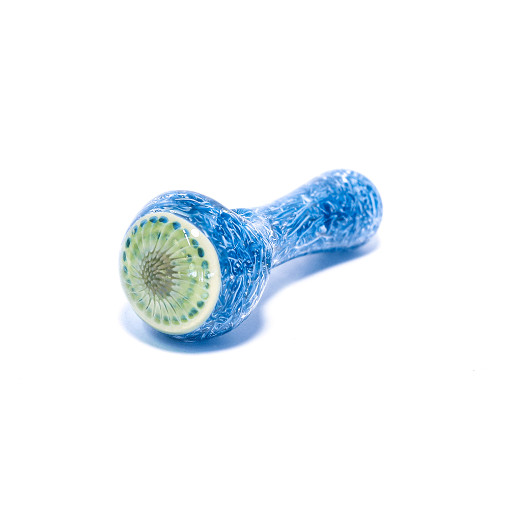 PIPE - GLASS GRASS CUT HEAVY HONEY COMB BLUE The Bong Shop