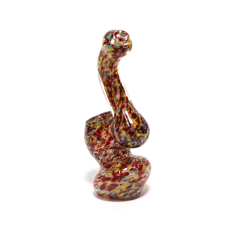 THE SUCKER GLASS BUBBLER (SPECKLED MAROON| YELLOW & BLUE) The Bong Shop