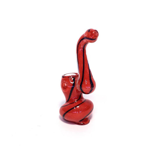 THE SUCKER GLASS BUBBLER (RED & BLACK) The Bong Shop