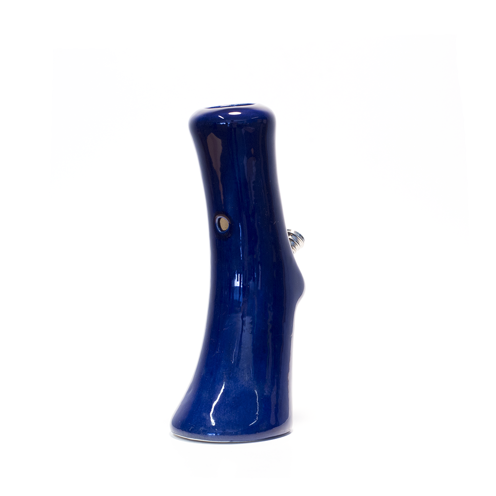 Small Gripper Ceramic Bong - Blue (Green Leaf) The Bong Shop