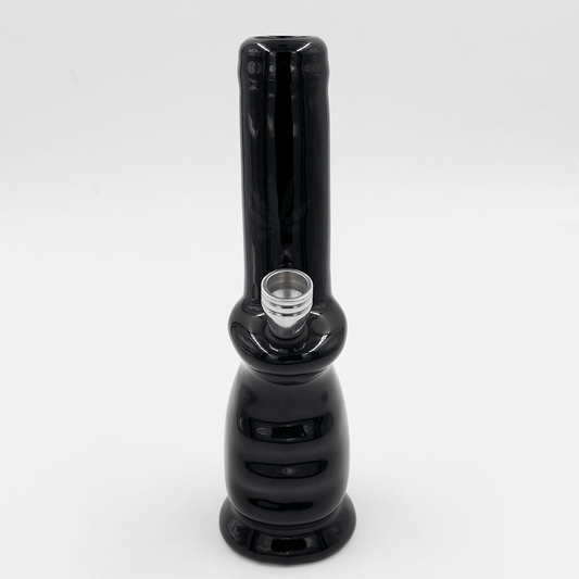 Gripper Ceramic Bong - Black (Green Leaf) The Bong Shop