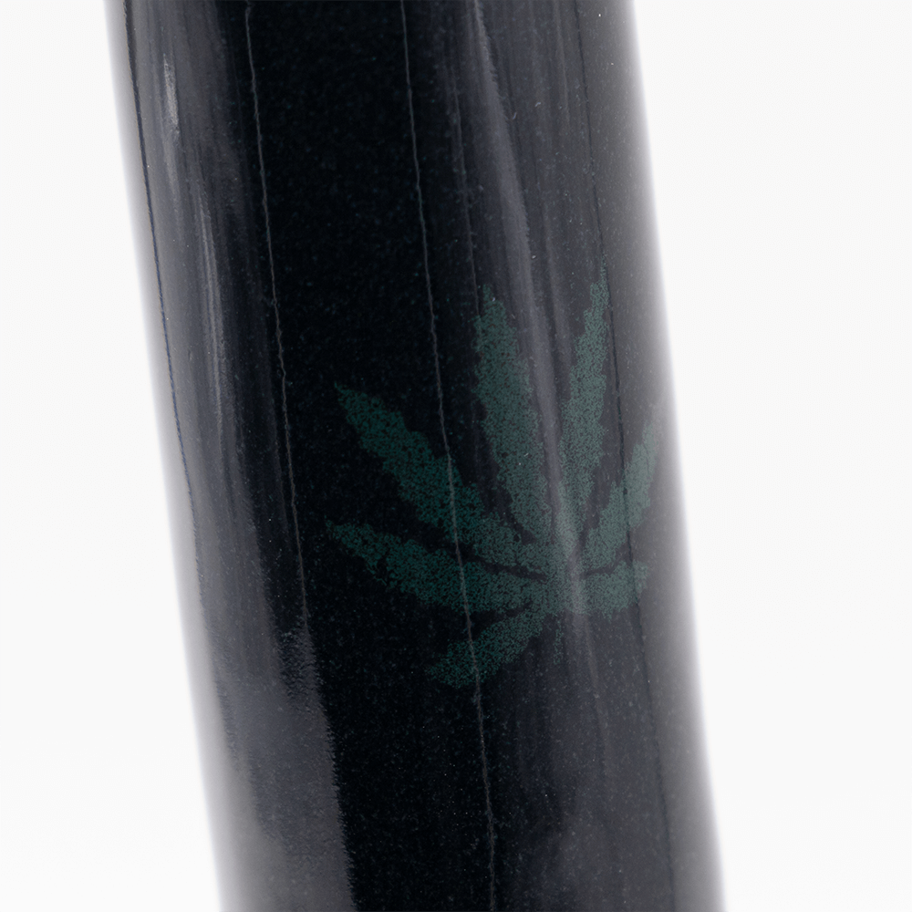 Gripper Ceramic Bong - Black (Green Leaf) The Bong Shop