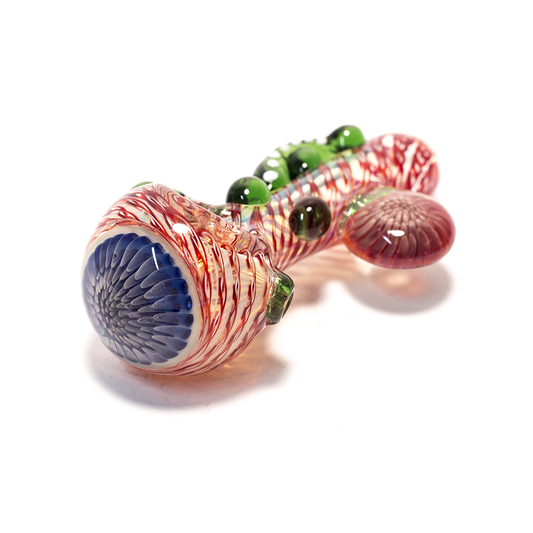 PIPE - GLASS DRY TENTACLE WITH ROUND TAB VARIOUS COLOURS The Bong Shop