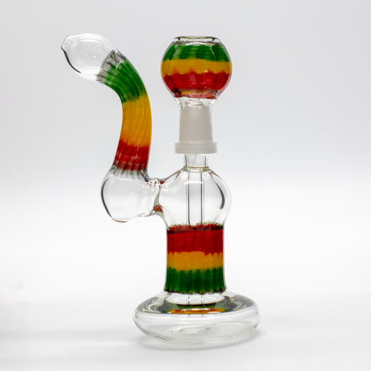 21CM RASTA DAB SETUP GLASS BUBBLER The Bong Shop