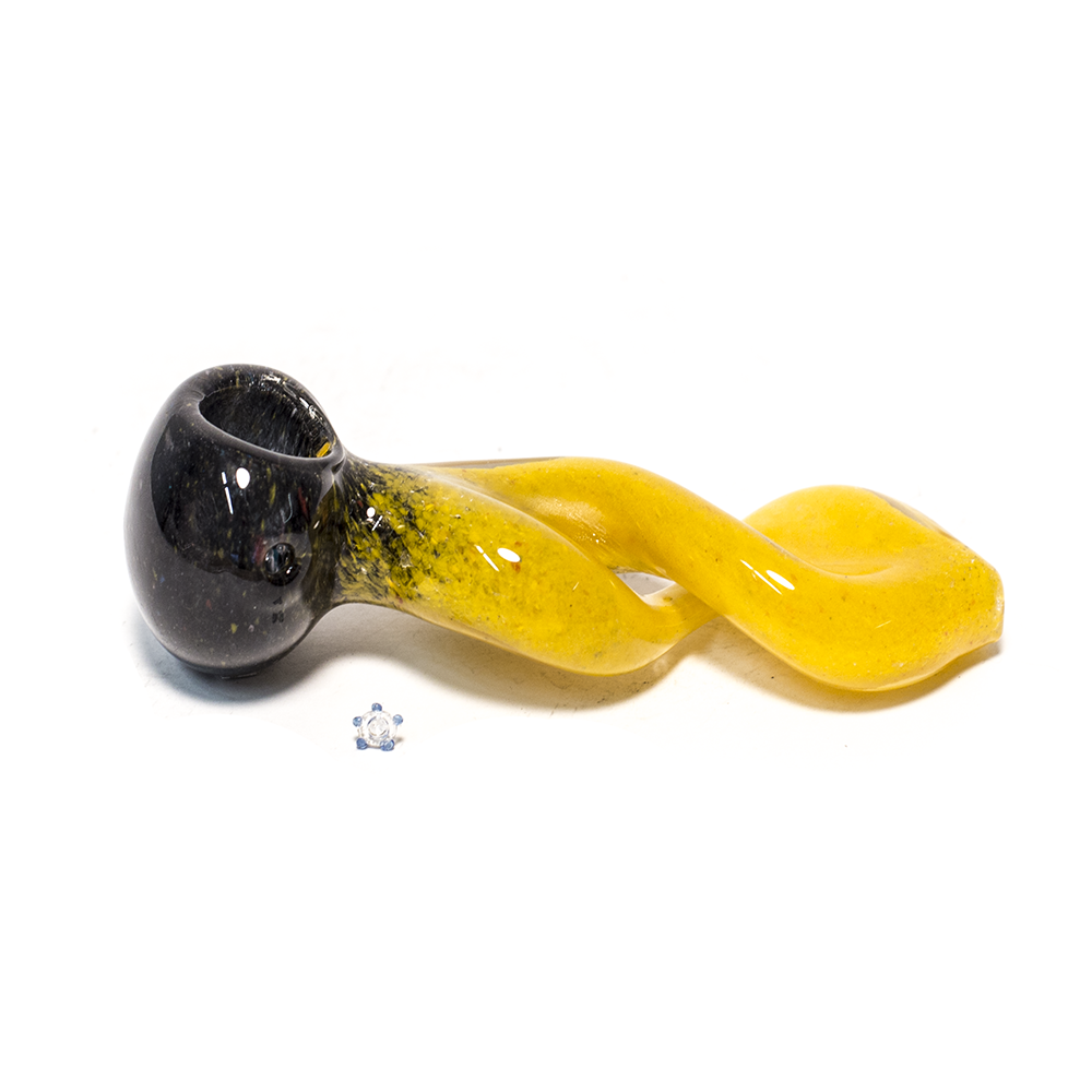 PIPE - GLASS DRY TWISTER YELLOW The Bong Shop