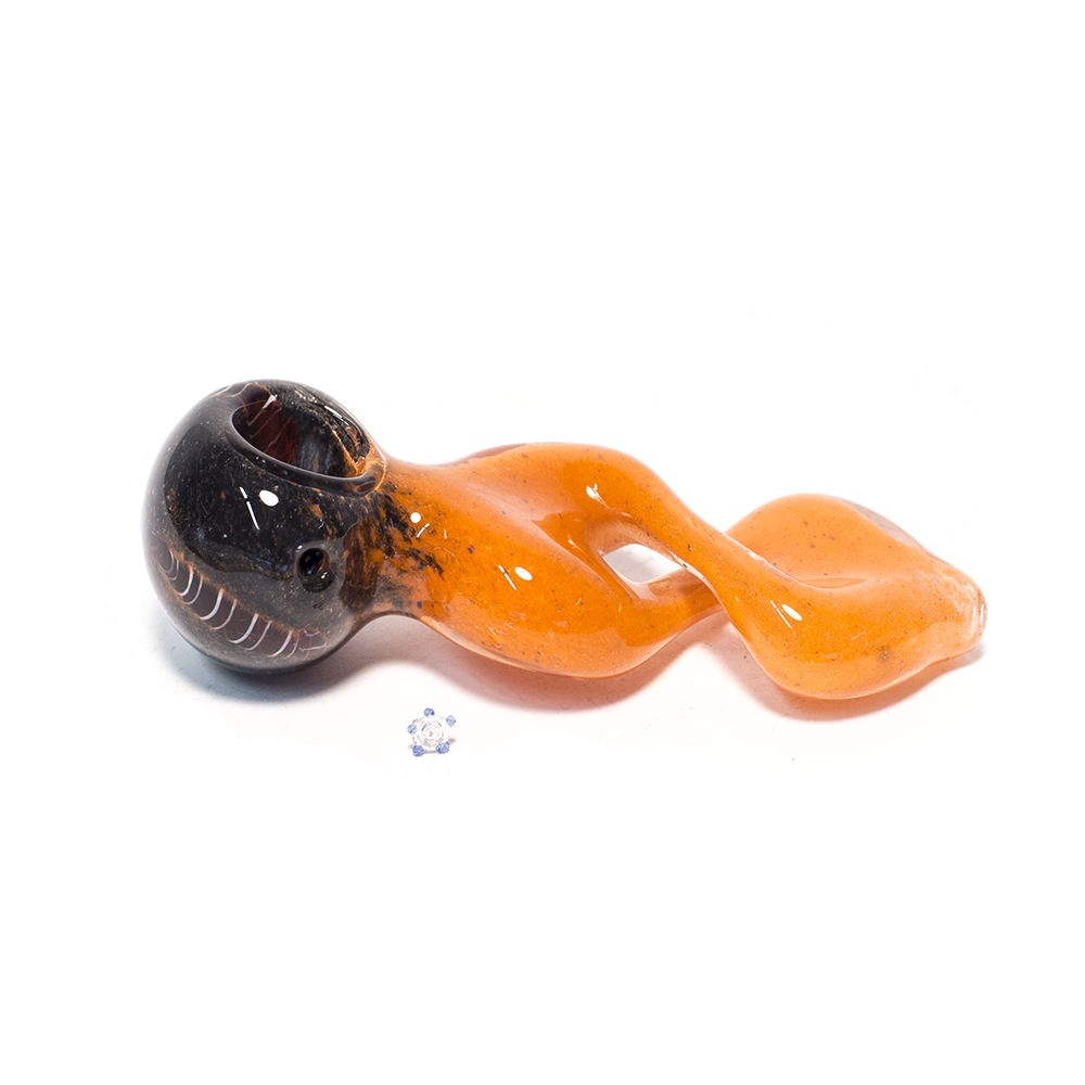 PIPE - GLASS DRY TWISTER ORANGE The Bong Shop