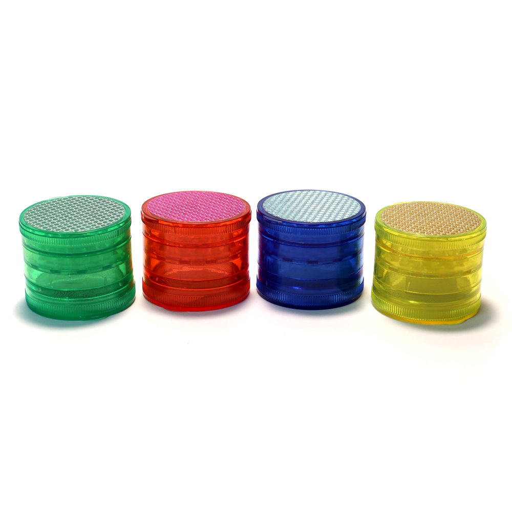 GRINDER - ACRYLIC 60mm D X 50mm 5 PART COLOURED MAGNETIC CENTRE The Bong Shop