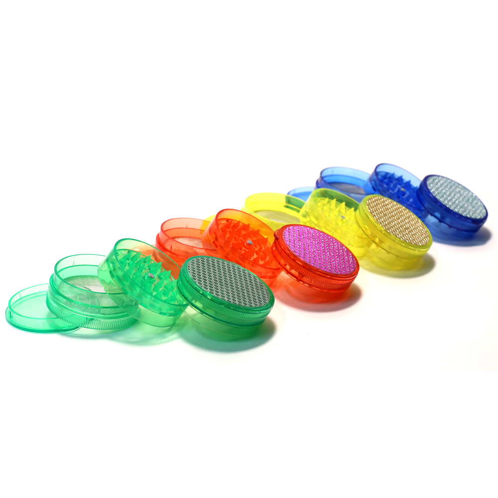 GRINDER - ACRYLIC 60mm D X 50mm 5 PART COLOURED MAGNETIC CENTRE The Bong Shop