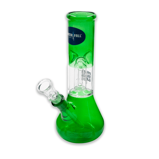 Smokey Mini Glass Bong - Dark Green Waterfall