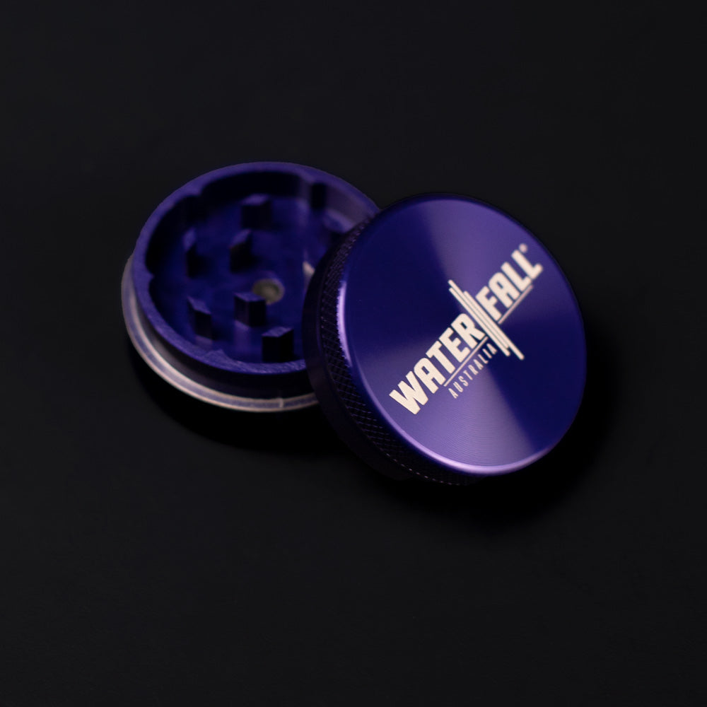 Two-Part Aluminium Grinder - Gloss Blue (40mm) Waterfall