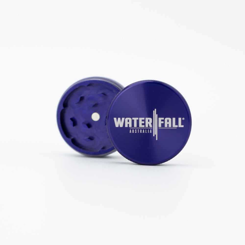 Two-Part Aluminium Grinder - Gloss Blue (40mm) Waterfall