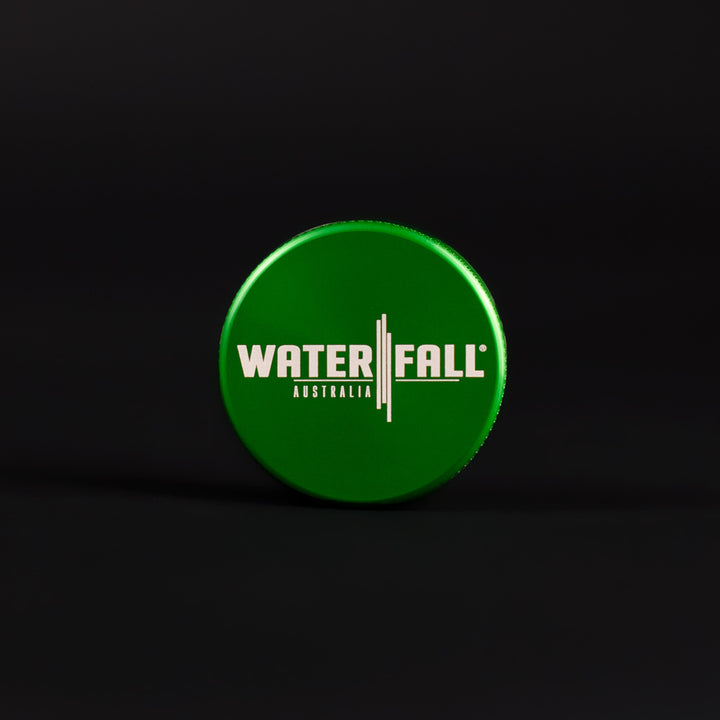 Two-Part Aluminium Grinder - Gloss Green (40mm) Waterfall