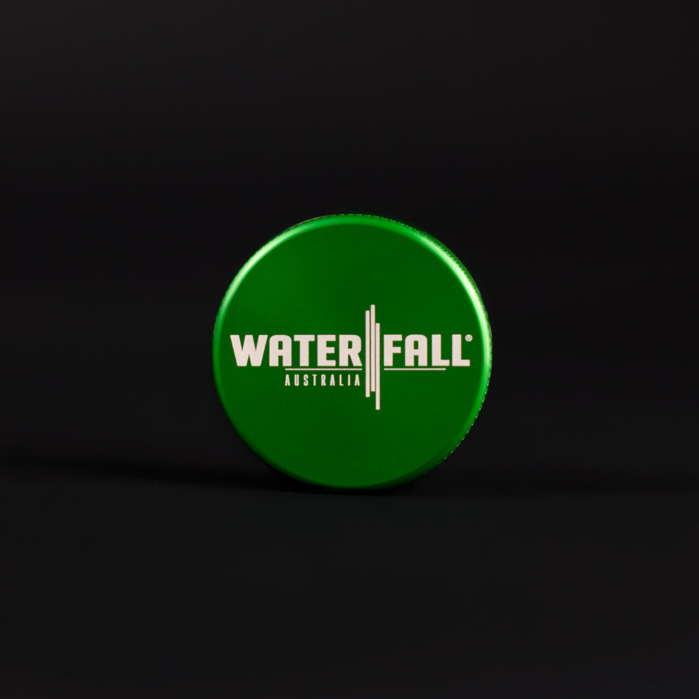 Two-Part Aluminium Grinder - Gloss Green (40mm) Waterfall
