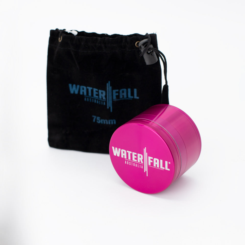 Four-Part Aluminium Grinder - Gloss Pink (75mm) Waterfall