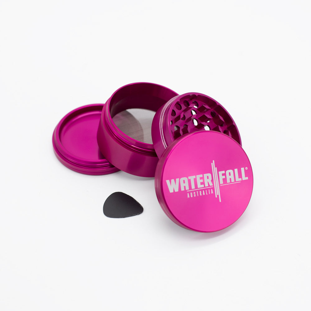 Four-Part Aluminium Grinder - Gloss Pink (75mm) Waterfall
