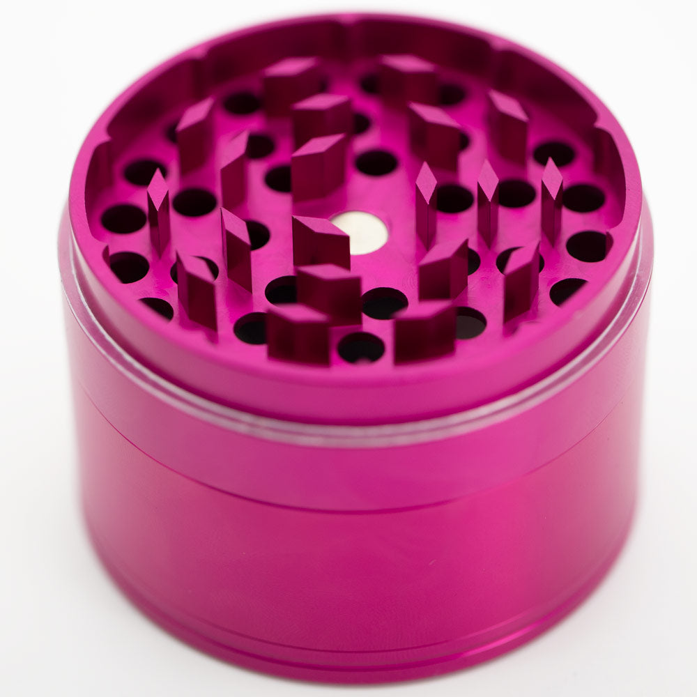Four-Part Aluminium Grinder - Gloss Pink (75mm) Waterfall