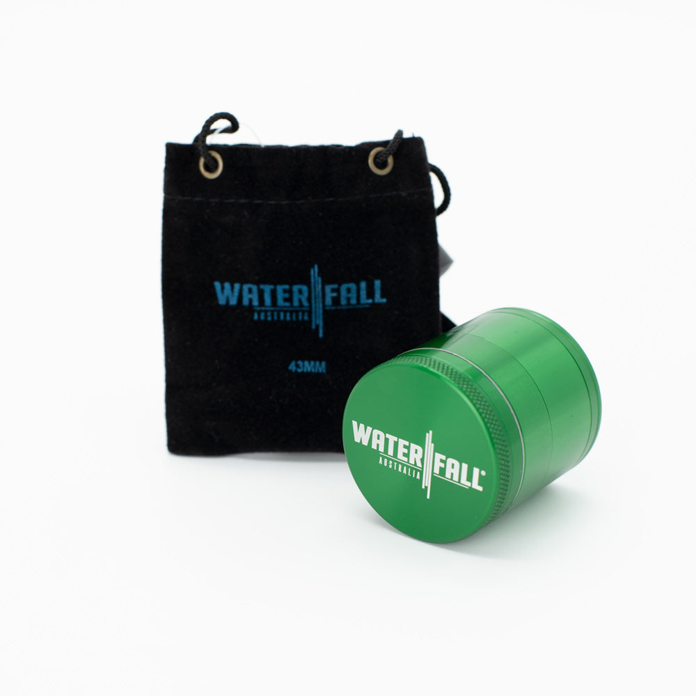 Four-Part Aluminium Grinder with Removable Screen - Gloss Green (43mm) Waterfall