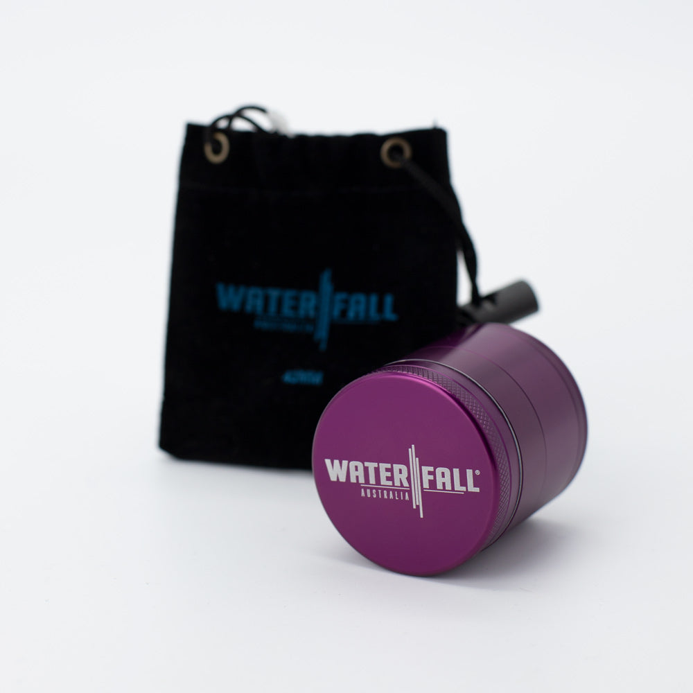 Four-Part Aluminium Grinder with Removable Screen - Gloss Dark Purple (43mm) Waterfall