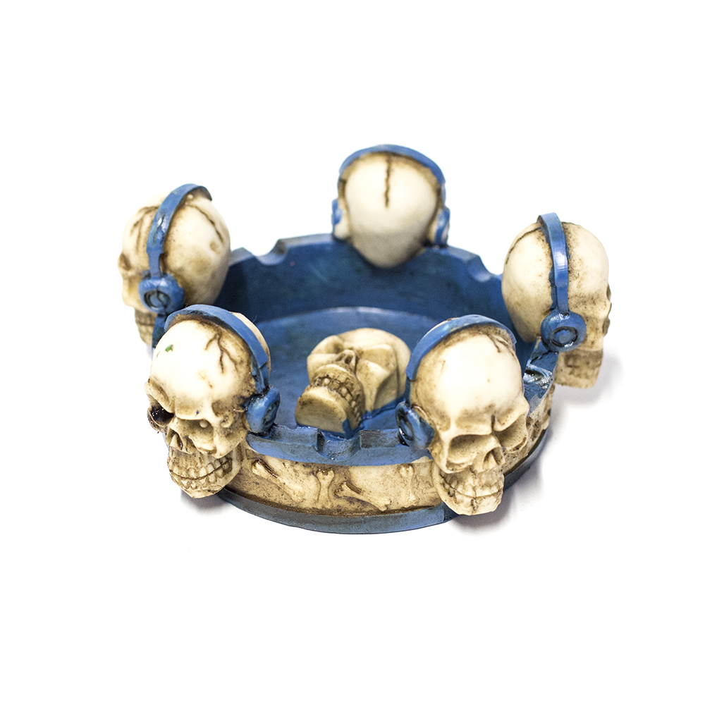 ASHTRAY - SKULLS W/ BLUE/BLACK BASE The Bong Shop