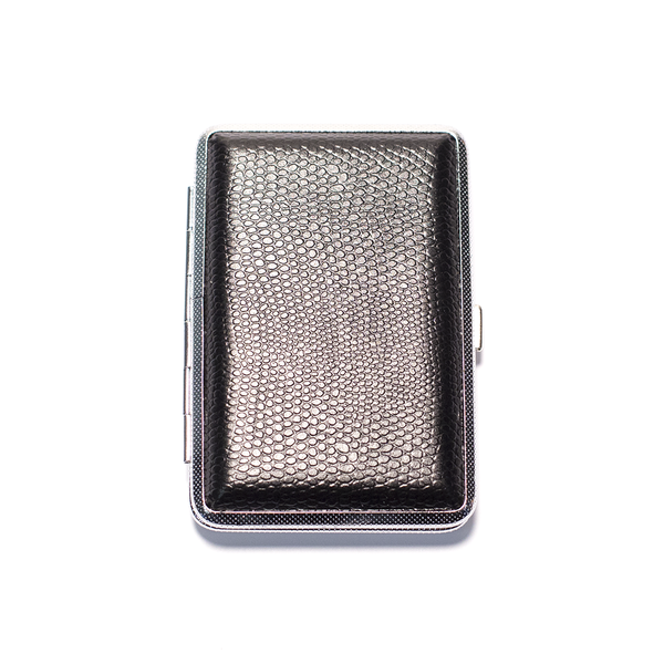 CIGARETTE CASE - BLACK, SILVER FRAME 95MM X 65MM The Bong Shop