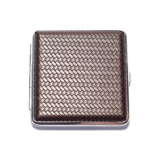 CIGARETTE CASE - DARK BROWN, SILVER FRAME 95MM X 95MM The Bong Shop