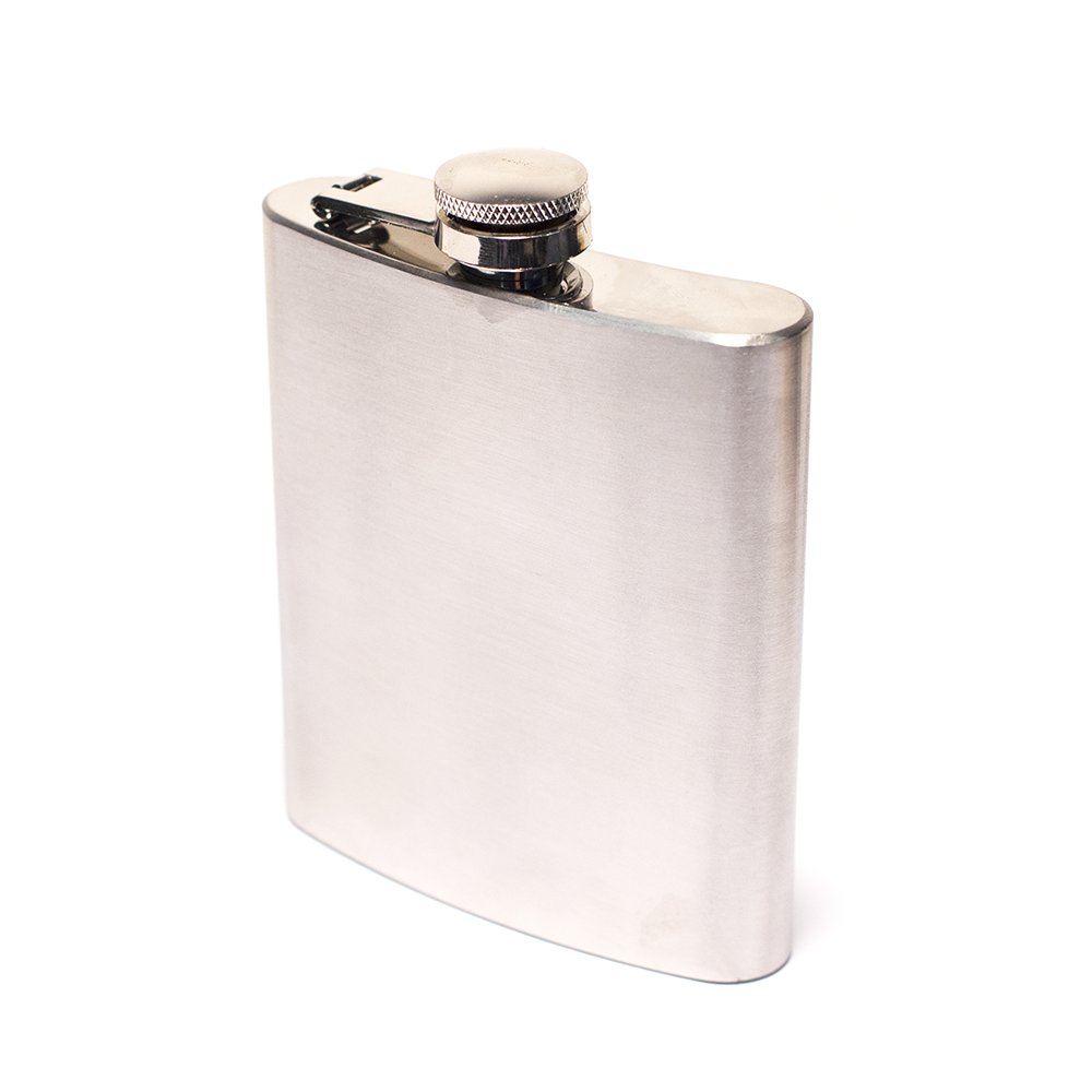 FLASK - MATTE SILVER 7oz FLASK The Bong Shop