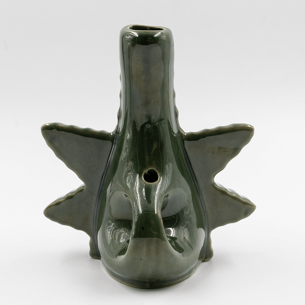 Textured Leaf Ceramic Bong - Green The Bong Shop