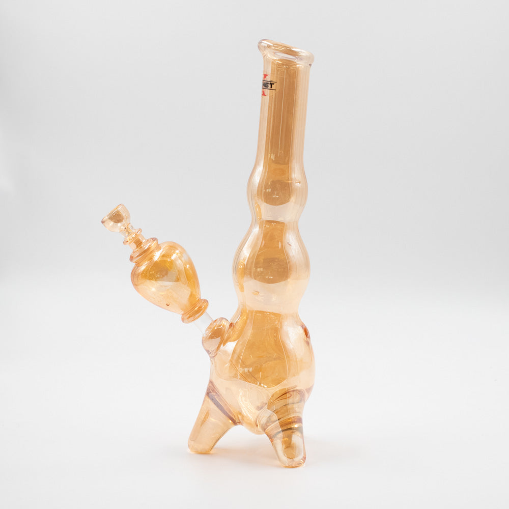 Small Tripod Glass Bong - Gold Planet X