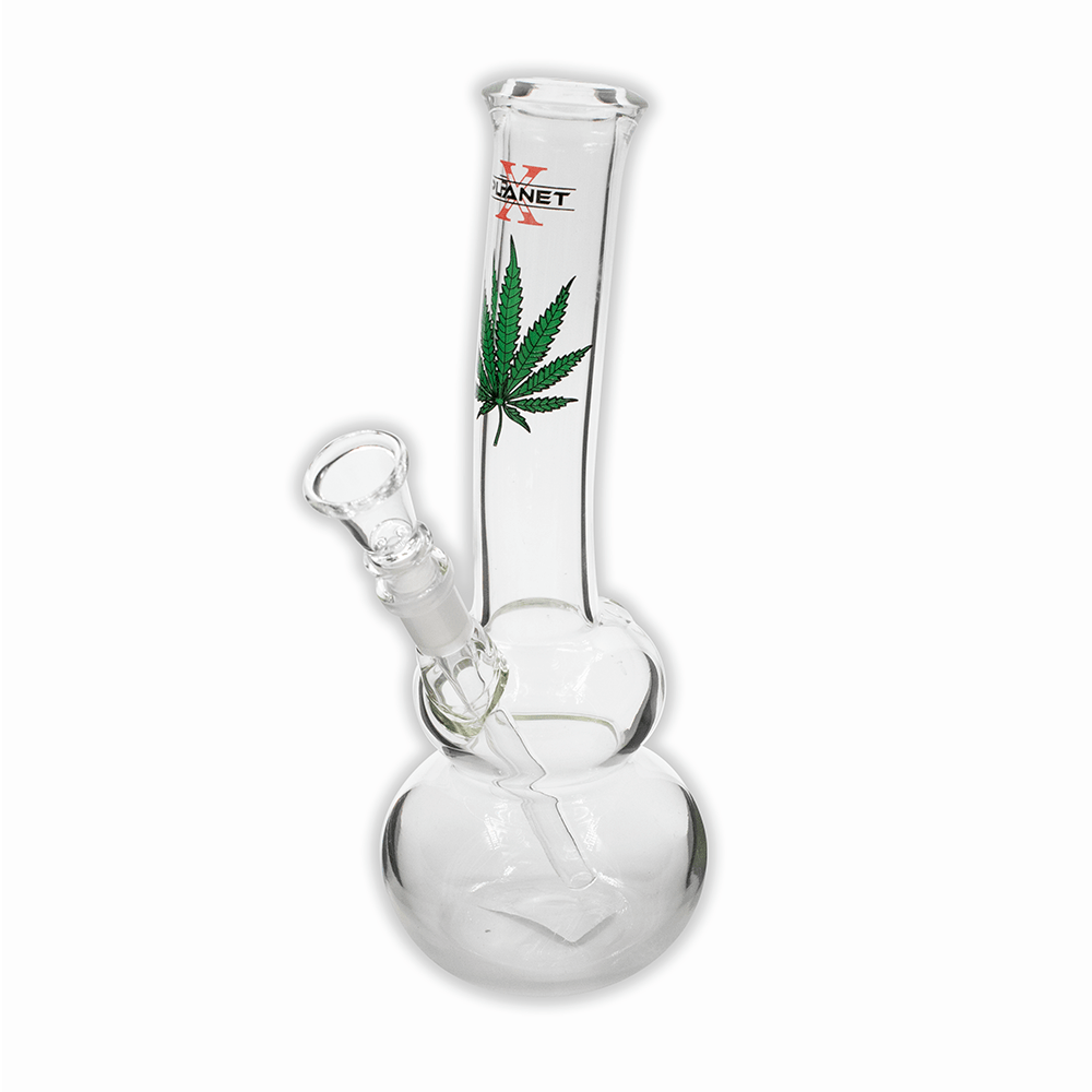 Nebula Glass Bong - Leaf Decal Planet X