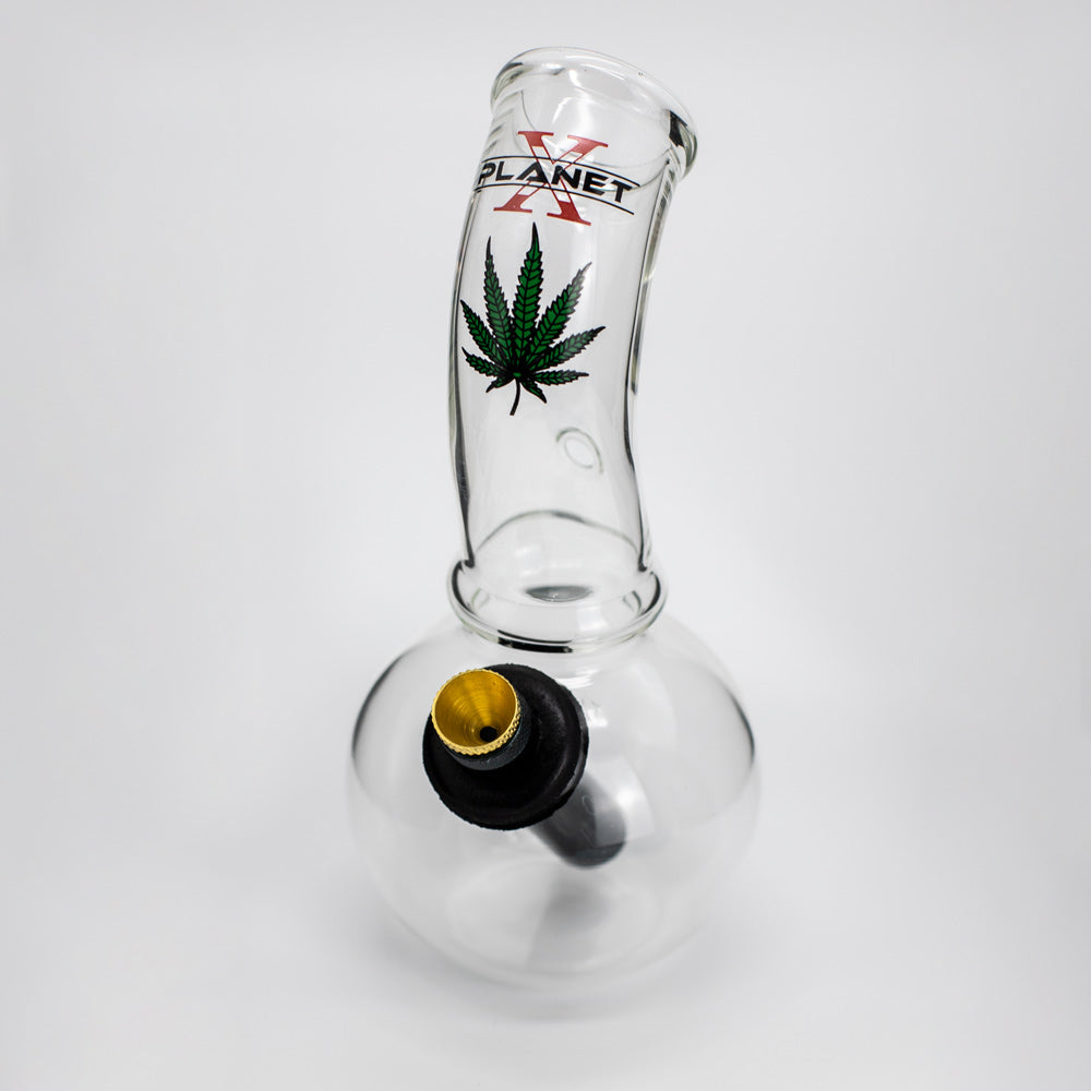 PLANET X - LITTLE WORM WITH LEAF - GLASS MINI BONG Planet X