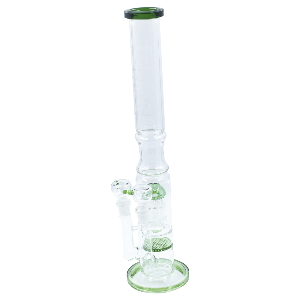 Titan Series | Double Delta Glass Bong (Deluxe Wooden Box Edition) Waterfall