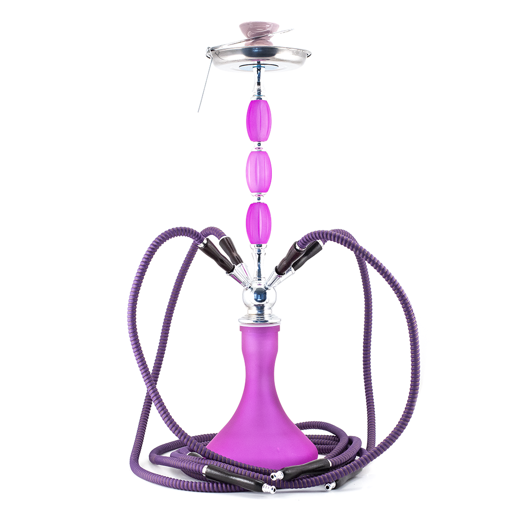 HOOKAH - 4 HOSE - 73CM - MATTE PURPLE & CHROME The Bong Shop