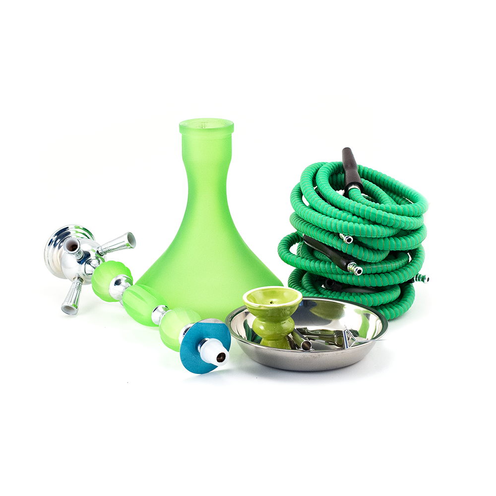 HOOKAH - 4 HOSE - 65CM - MATTE LIME GREEN & CHROME The Bong Shop