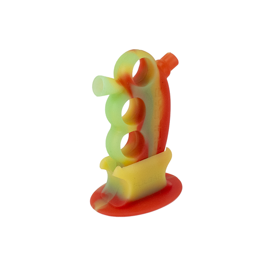 PULSAR - Rip Silicone Knuckle Blunt Bubbler - Rasta Pulsar