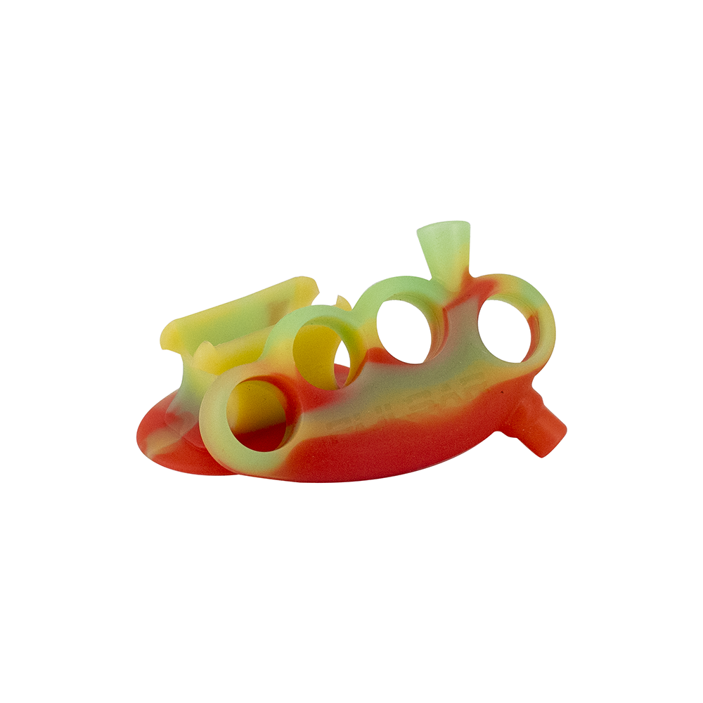 PULSAR - Rip Silicone Knuckle Blunt Bubbler - Rasta Pulsar
