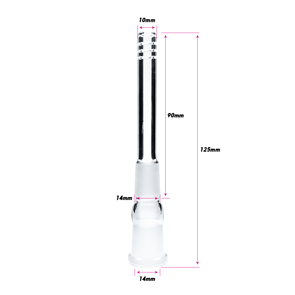 8CM GLASS SLIDER DIFFUSER STEM - 14MM The Bong Shop