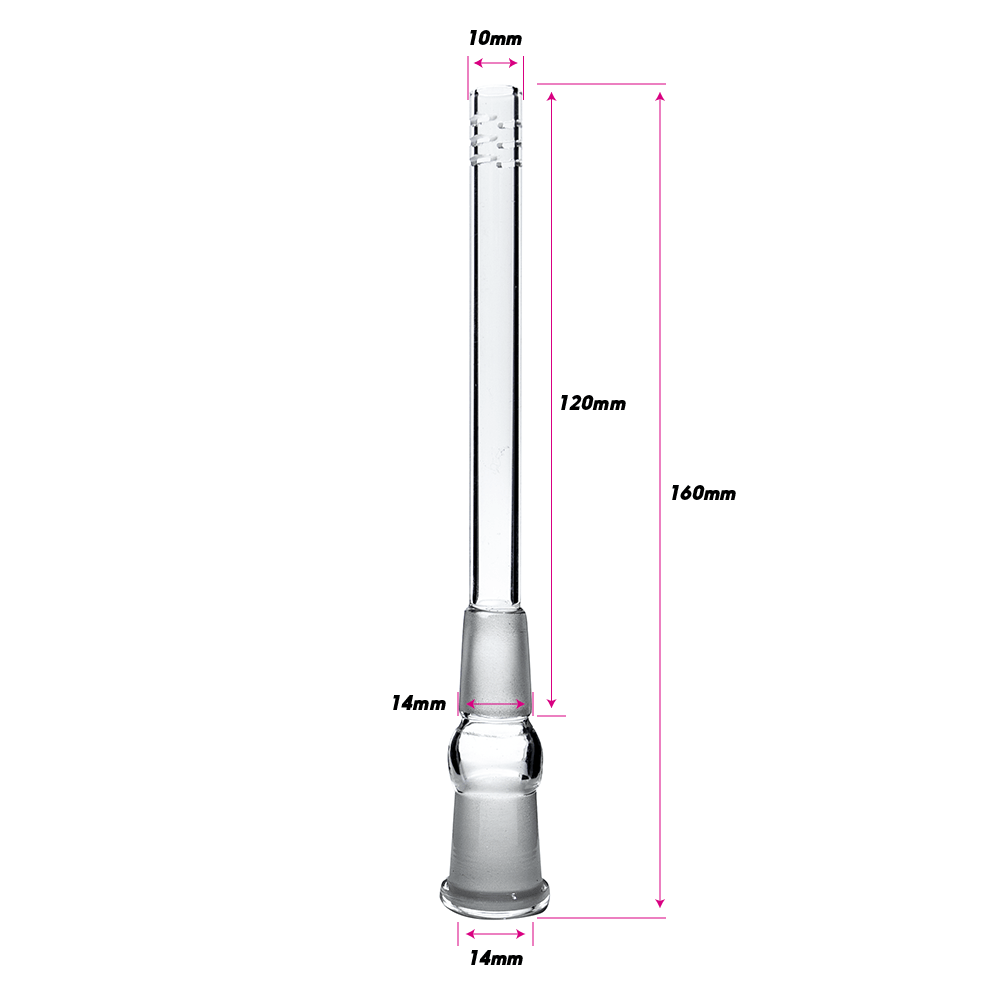 12CM GLASS SLIDER DIFFUSER STEM - 14MM The Bong Shop