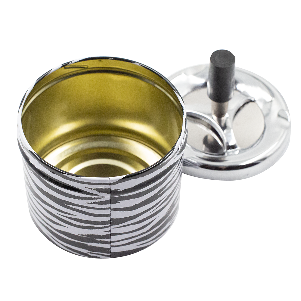 ASHTRAY - ZEBRA PRINT SPINNING TRAY 9.3CM The Bong Shop